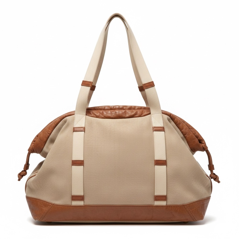 BY MALENE BIRGER Tan and Cream Canvas Bag